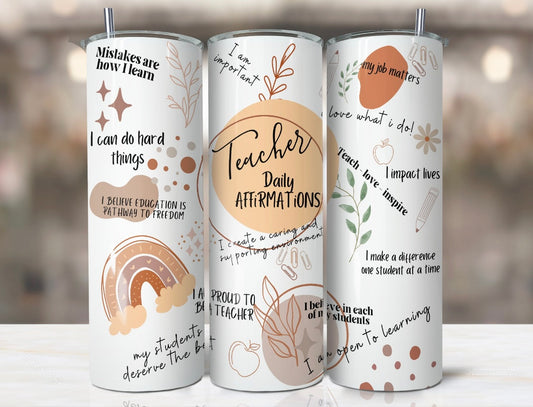 Teacher Affirmation Tumbler