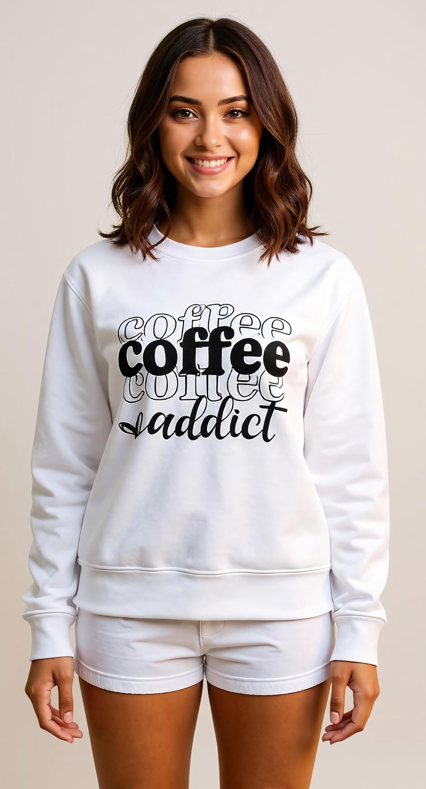 Coffee Addict Sweatshirt- Blanca