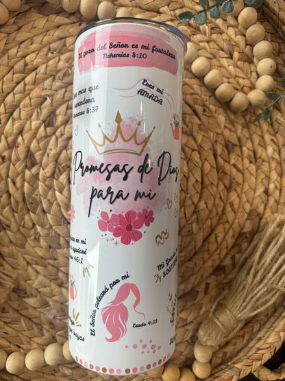 Nuevo- Promesas de Dios para mi- Tumbler 20oz