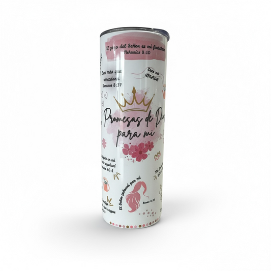 Nuevo- Promesas de Dios para mi- Tumbler 20oz